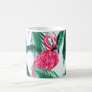 Flamingos unter Palmen im Dschungel Afrikas Kaffeetasse