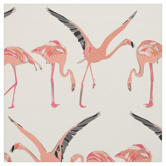 Flamingos-Vanille Stoff (Muster)