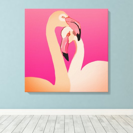 Flamingos Wall Art Leinwanddruck (Insitu (Holzboden))