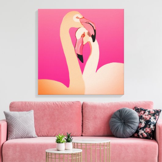 Flamingos Wall Art Leinwanddruck (Insitu (Wohnzimmer))