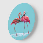 Flamingos Wall Clock Große Wanduhr (Winkel)