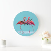Flamingos Wall Clock Große Wanduhr (Zuhause)