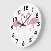 Flamingos Wall Clock Große Wanduhr (Winkel)
