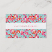 Flamingos (Wasserfarbe)| Monogramm Visitenkarte (Rückseite)
