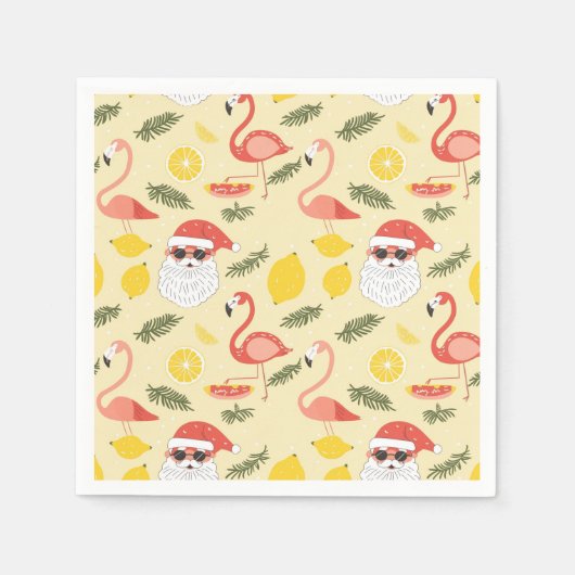 Flamingos & Weihnachten im Juli Party Serviette (Vorderseite)