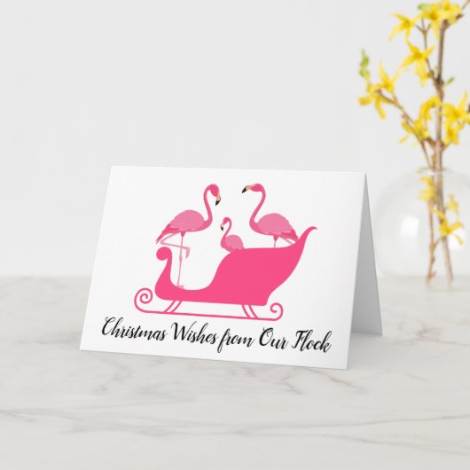 Flamingos Weihnachten wünscht sich unser Flock Karte (Gelbe Blume)