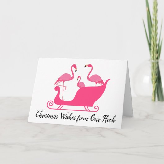 Flamingos Weihnachten wünscht sich unser Flock Karte (Vorderseite)