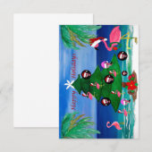 Flamingos Weihnachtsbaumkarten Einladung (Vorne/Hinten)
