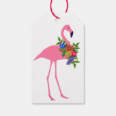 Flamingos Weihnachtsfeier Krawatte auf Geschenkanhänger (Rückseite)