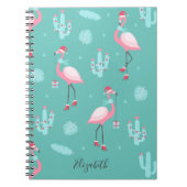 Flamingos Weihnachtsmannmütze präsentiert Schneefl Notizblock (Vorderseite)