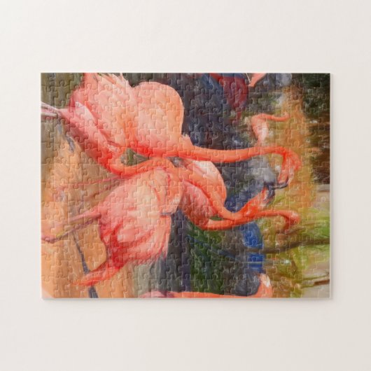 Flamingos zeichnend farbenfroh puzzle (Horizontal)