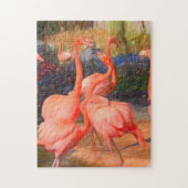 Flamingos zeichnend farbenfroh puzzle (Vertikal)