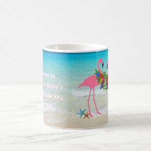 Flamingos Zuhause am Meer Custom Coffee Tasse