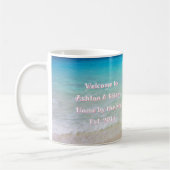 Flamingos Zuhause am Meer Custom Coffee Tasse (Links)