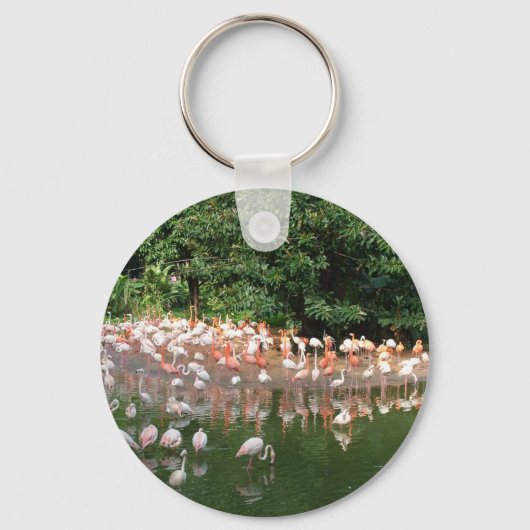 Flamingoschwarm Schlüsselanhänger (Vorderseite)