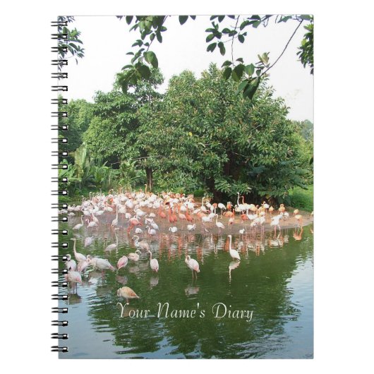 Flamingoschwarm-Tagebuch Notizblock (Vorderseite)