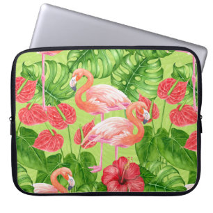 Flamingovögel und tropische Pflanzen Laptopschutzhülle
