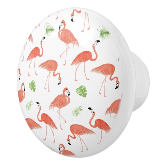 Flamingowatercolor-Keramik-Tür-Griff Keramikknauf (Rechts)