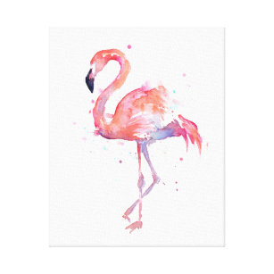 Rosa Flamingo Malen Leinwandkunst Zazzle De