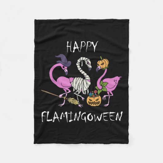 Flamingoween Funny Flamingo Halloween Fleecedecke (Vorderseite)