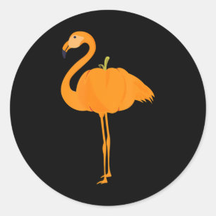 Flamingoween Funny Flamingo Pumpkin Halloween Runder Aufkleber