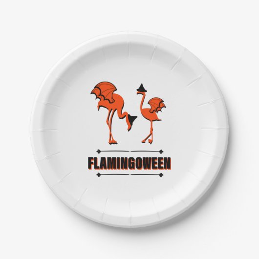 Flamingoween - Halloween Pappteller (Vorderseite)