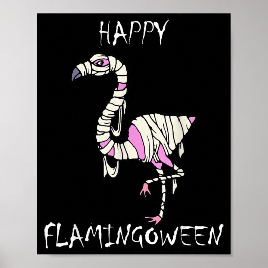 Flamingoween Lustiger Halloween Flamingo Poster (Vorne)