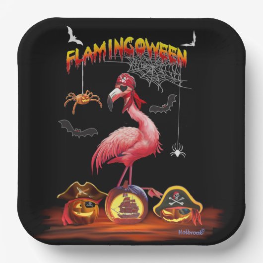 FLAMINGOWEEN PAPPTELLER (Vorderseite)