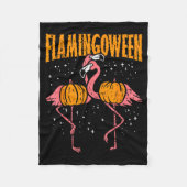 Flamingoween Pumpkin Flamingos Funny Bird Hallowee Fleecedecke (Vorderseite)