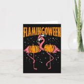Flamingoween Pumpkin Flamingos Funny Bird Hallowee Karte (Vorderseite)