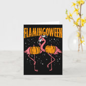 Flamingoween Pumpkin Flamingos Funny Bird Hallowee Karte (Gelbe Blume)
