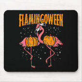 Flamingoween Pumpkin Flamingos Funny Bird Hallowee Mousepad (Vorne)