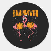 Flamingoween Pumpkin Flamingos Funny Bird Hallowee Runder Aufkleber (Vorderseite)