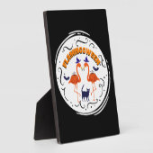 Flamingoween Vintag Pumpkin Flamingo Witch Fotoplatte (Seite)