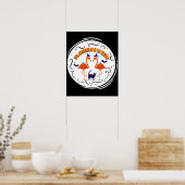 Flamingoween Vintag Pumpkin Flamingo Witch Poster (Küche)
