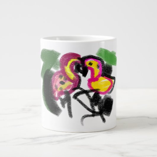 Flamings Liebe Jumbo-Tasse (Vorderseite)