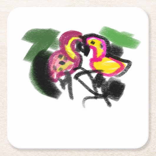 Flamings Liebe Rechteckiger Pappuntersetzer (Vorderseite)