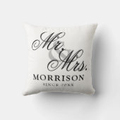 Flämisch Minimalistische Elegant Script Mr. and Mr Kissen (Rückseite)