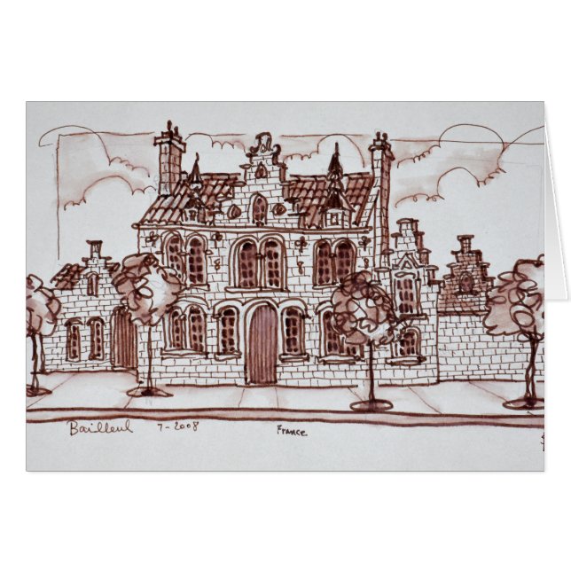 Flämische Architektur| Bailleul, Frankreich (Vorderseite (Horizontal))