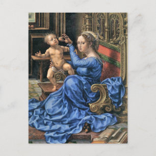 Flämische Madonna und Kind des fünfzehnten Jahrhun Postkarte