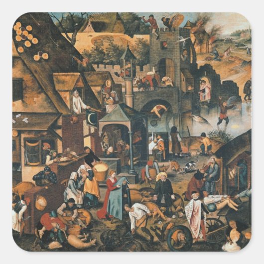 Flämische Sprichwörter Quadratischer Aufkleber (Vorderseite)