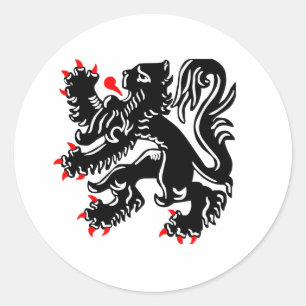 Flämischer Löwe Runder Aufkleber