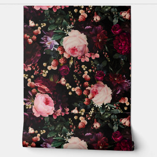 Flämischer Vintager Dunkler Nachtromantikgarten Tapete