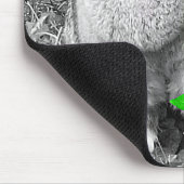 Flämisches riesiges Kaninchen B u. W mit grünem Mousepad (Ecke)