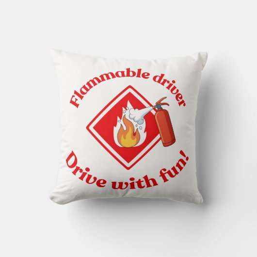 Flammable Driver Trucker | Funny ADR Hazmat Kissen (Vorderseite)
