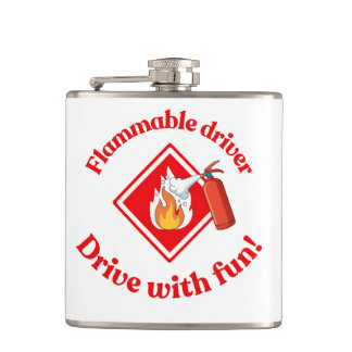 Flammable Driver Trucker Gift | Funny ADR Hazmat Flachmann