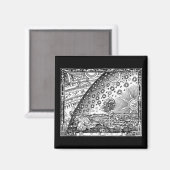 Flammarion Dome Woodcut Gravur Magnet (Vorderseite/Rückseite)