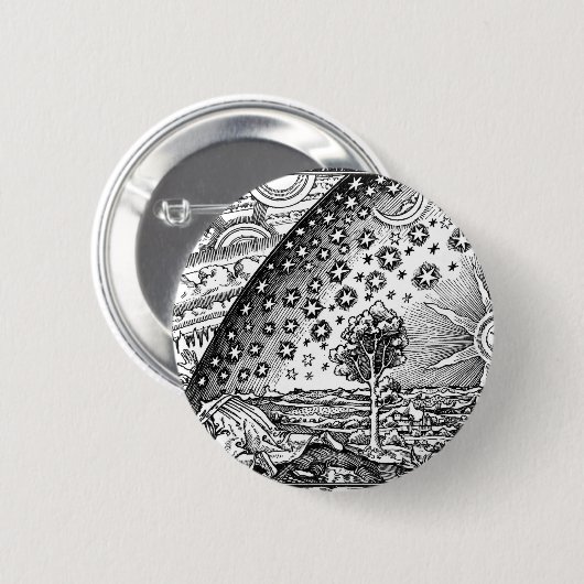 Flammarion Engraving Black and White Button (Vorne & Hinten)