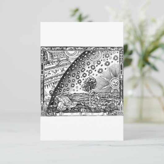 Flammarion Engraving Black and White Save The Date (Stehend Vorderseite)