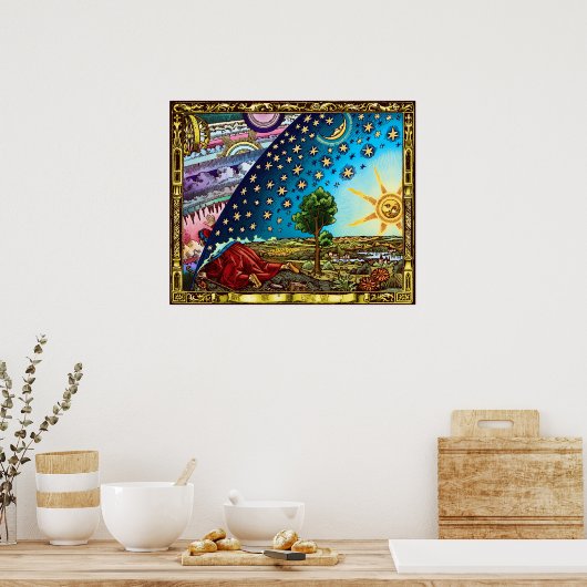 Flammarion Flat Earth Poster (Küche)